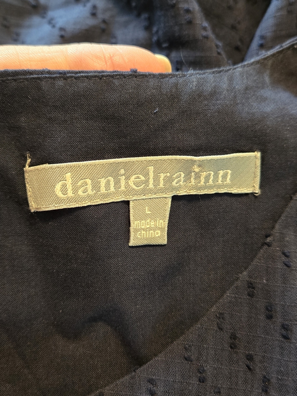 Daniel Rainn Navy Eyelet Smocked-Waist Ruffle Dress - Picture 6 of 6